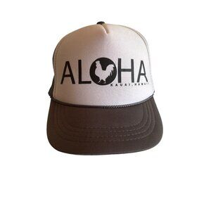 Aloha Kauai Hawaii Trucker Hat Youth‎ Size By Otto Collection Black & White Mesh